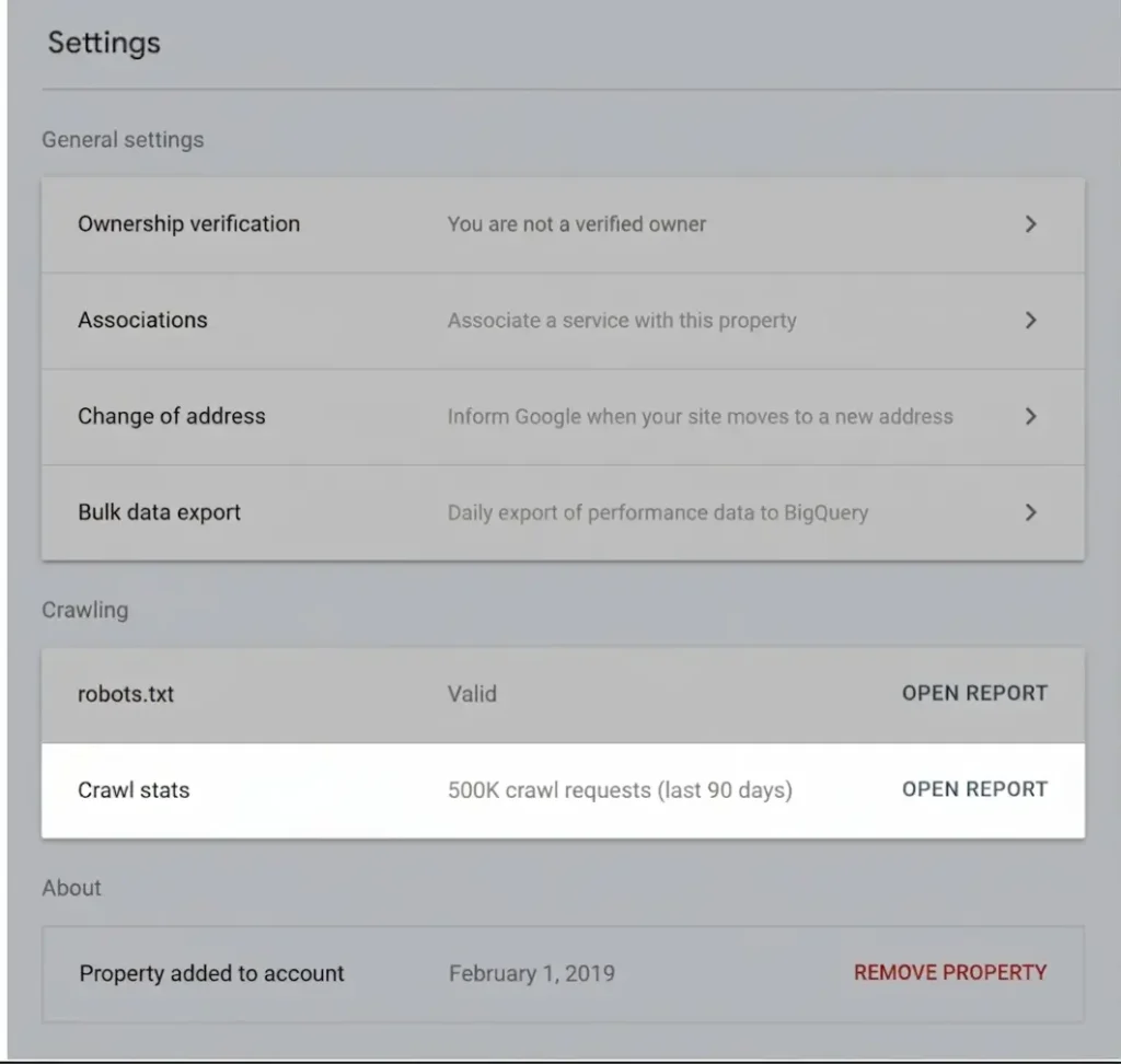 Gsc Settings for crawl requests